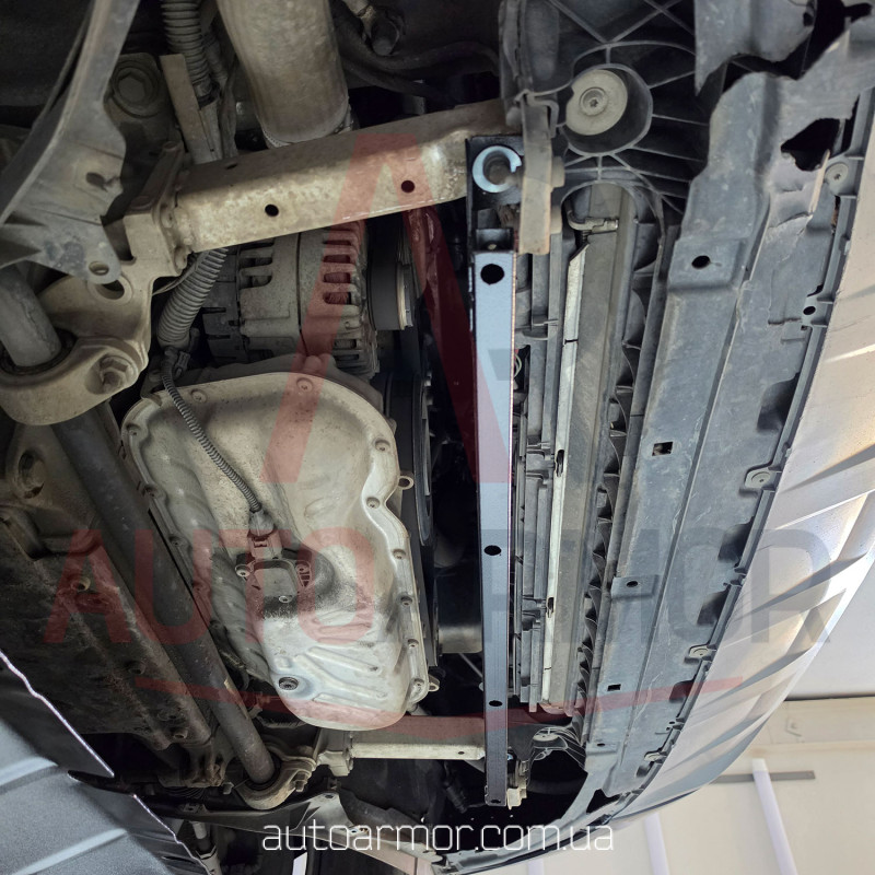 Захист двигуна Audi Q7 4M (2015+) замість пильовика Двигун: 3.0L та меньше, [захищає Радіатор, Двигун, КПП] - ТИТАН