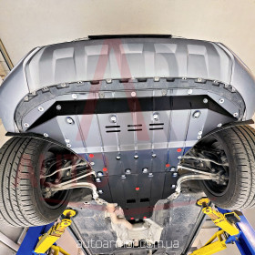 Захист двигуна Audi Q7 4M (2015+) замість пильовика Двигун: 3.0L та меньше, [захищає Радіатор, Двигун, КПП] - ТИТАН