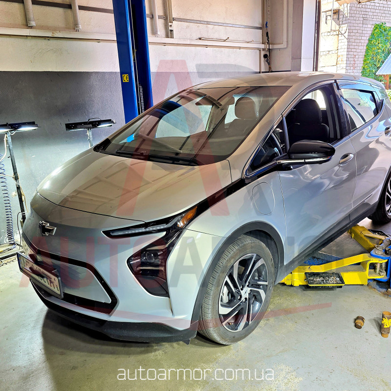 Захист двигуна Chevrolet Bolt EV (2016-2023) Двигун: всі, [захищає Радіатор, Двигун, КПП] - ТИТАН (Є на складі, 2мм!)