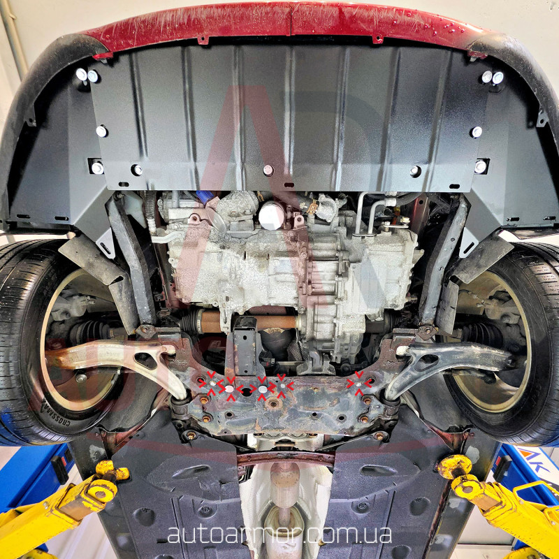 Захист двигуна Ford C-Max II (2009-2019) замість пильовика Двигун: Hybrid, [захищає Радіатор, Двигун, КПП] - ТИТАН