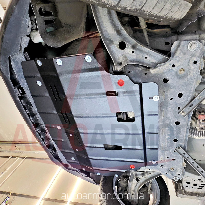 Захист двигуна Ford Fiesta VI (2008-2019) з бок. крилами Двигун: крім 1.0L, [захищає Двигун та КПП] - ТИТАН (Є на складі, 2мм!)