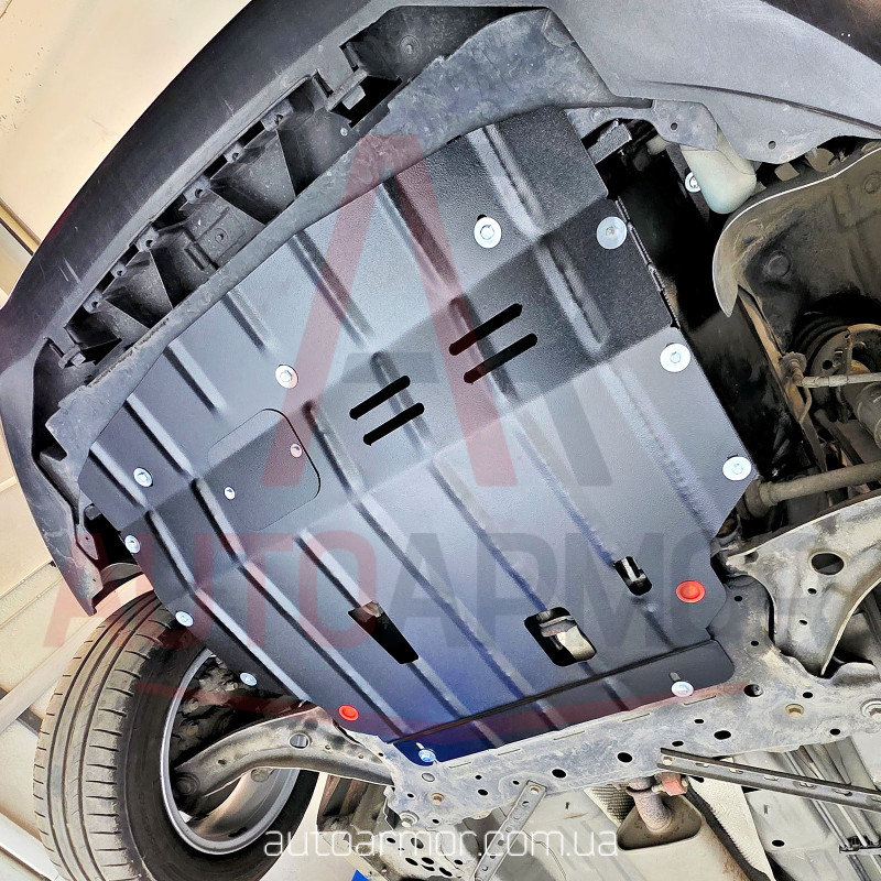 Захист двигуна Ford Fiesta VI (2008-2019) з бок. крилами Двигун: крім 1.0L, [захищає Двигун та КПП] - ТИТАН (Є на складі, 2мм!)