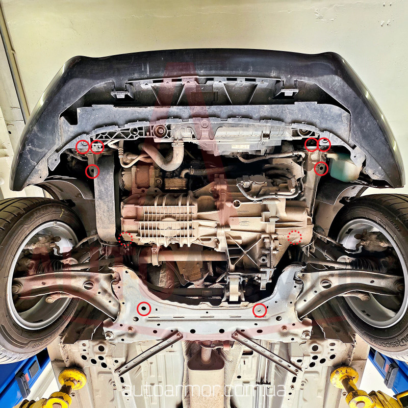 Захист двигуна Ford Fiesta VI (2008-2019) з бок. крилами Двигун: крім 1.0L, [захищає Двигун та КПП] - ТИТАН (Є на складі, 2мм!)
