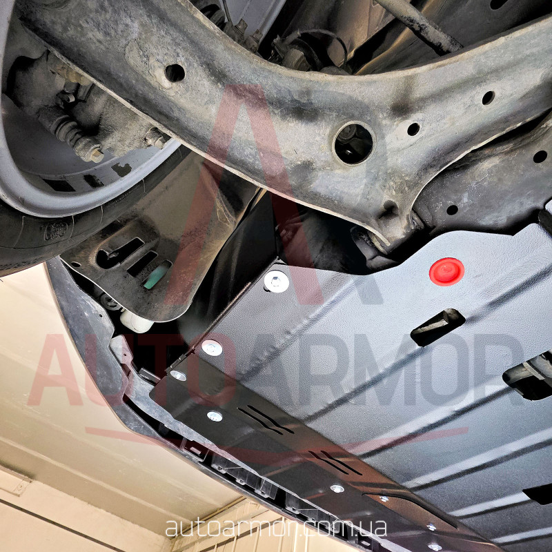 Захист двигуна Ford Fiesta VI (2008-2019) з бок. крилами Двигун: крім 1.0L, [захищає Двигун та КПП] - ТИТАН (Є на складі, 2мм!)