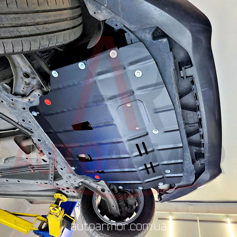 Захист двигуна Ford Fiesta VI (2008-2019) з бок. крилами Двигун: крім 1.0L, [захищає Двигун та КПП] - ТИТАН (Є на складі, 2мм!)