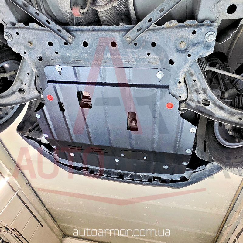 Захист двигуна Ford Fiesta VI (2008-2019) з бок. крилами Двигун: крім 1.0L, [захищає Двигун та КПП] - ТИТАН (Є на складі, 2мм!)
