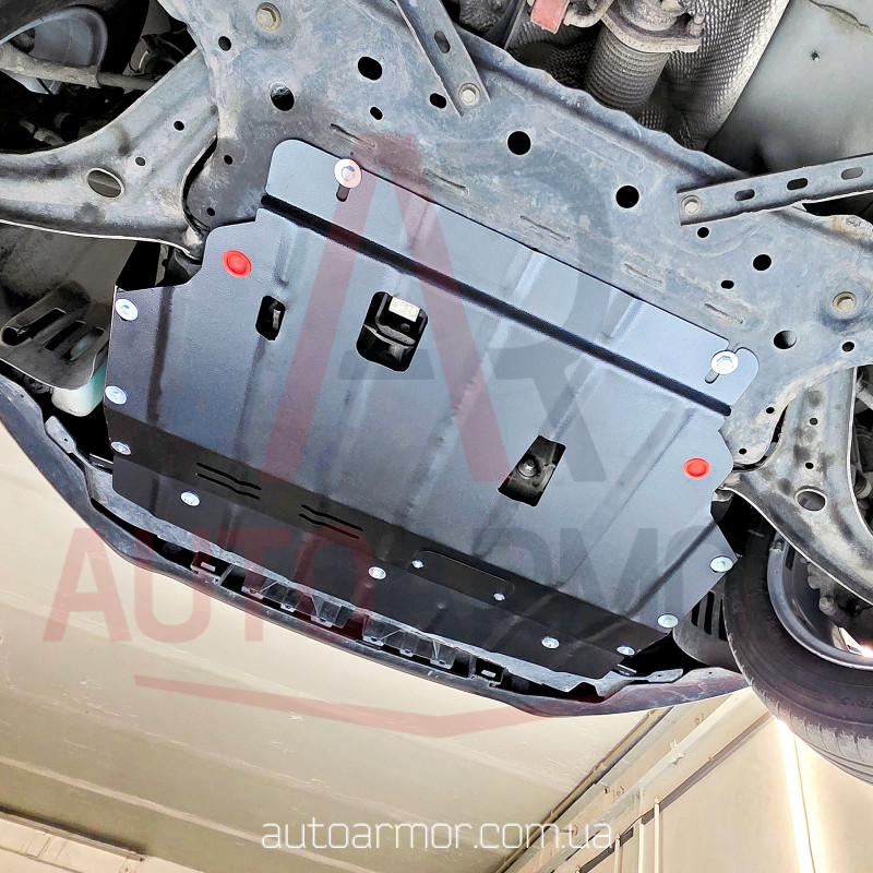 Захист двигуна Ford Fiesta VI (2008-2019) з бок. крилами Двигун: крім 1.0L, [захищає Двигун та КПП] - ТИТАН (Є на складі, 2мм!)