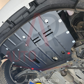 Захист двигуна Ford Fiesta VI (2008-2019) з бок. крилами Двигун: крім 1.0L, [захищає Двигун та КПП] - ТИТАН (Є на складі, 2мм!)