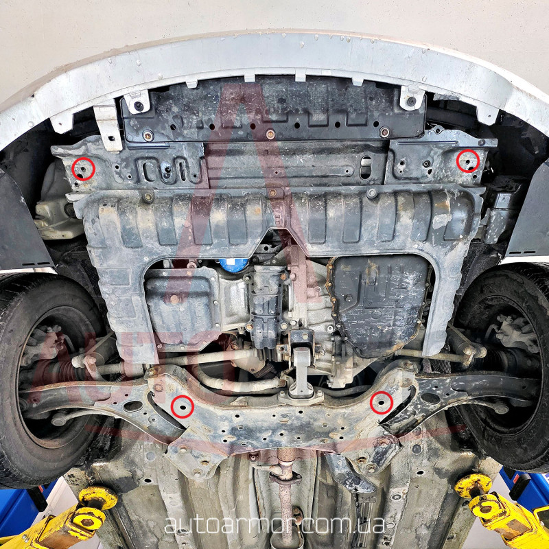 Защита двигателя Hyundai Accent IV (RB) (2010-2019) кацапская сб. Двигатель: все, [защищает Двигатель и КПП] - ТИТАН (Є на складі, 2мм!)