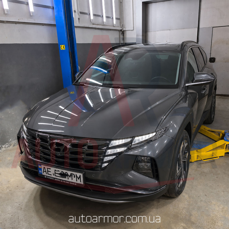 Защита двигателя Hyundai Tucson IV (NX4) (2020+) сверху пыльника Двигатель: все, [защищает Радиатор, Двигатель, КПП] - ТИТАН