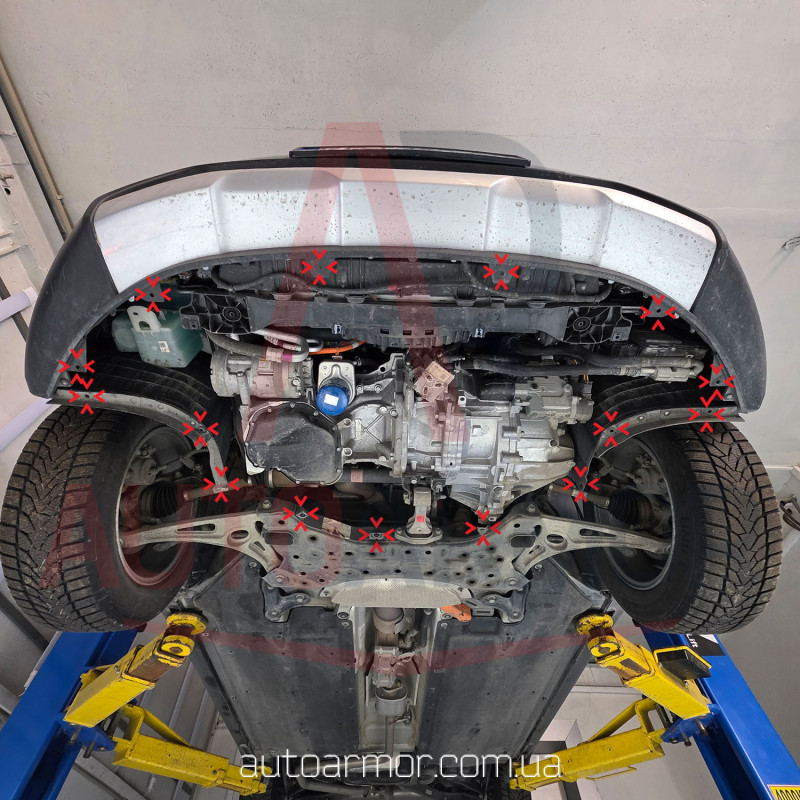 Захист двигуна Kia Niro I (DE) (2016-2022) Hybrid Двигун: всі, [захищає Радіатор, Двигун, КПП] - ТИТАН