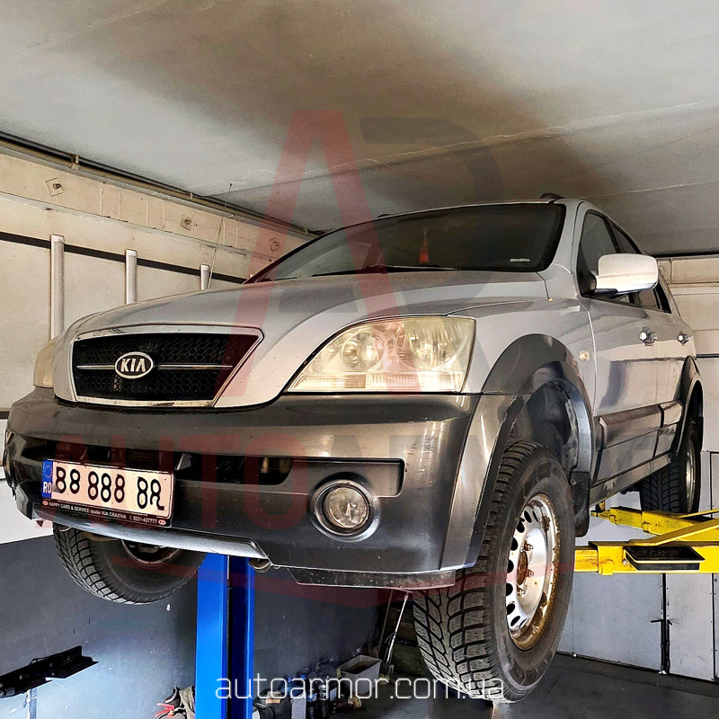 Захист двигуна Kia Sorento I (BL) (2002-2006) Двигун: всі, [захищає Радіатор, Двигун, КПП, Роздатка] - ТИТАН (Є на складі, 2мм!)