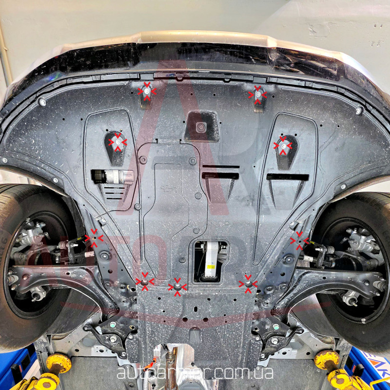 Захист двигуна Kia Sportage V (NQ5) (2021+) зверху пильовика Двигун: всі, [захищає Радіатор, Двигун, КПП] - ТИТАН