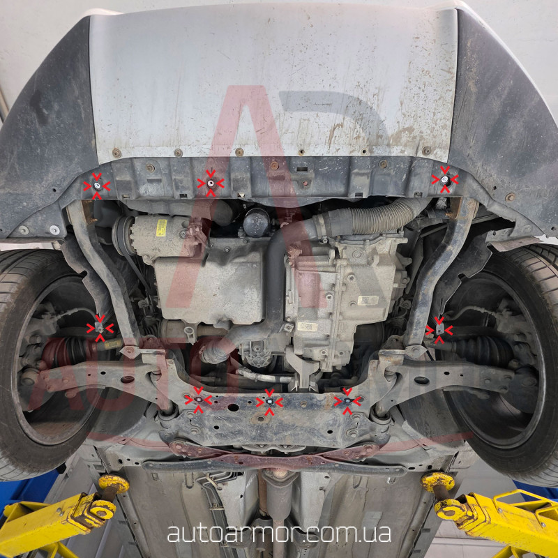 Захист двигуна Lincoln MKC (2014-2019) Двигун: всі, [захищає Радіатор, Двигун, КПП] - ТИТАН (Є на складі, 2мм!)