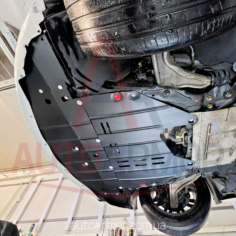 Захист двигуна Lincoln MKZ II (2012-2020) Двигун: 2.0L, [захищає Радіатор, Двигун, КПП] - ТИТАН (Є на складі, 2мм!)