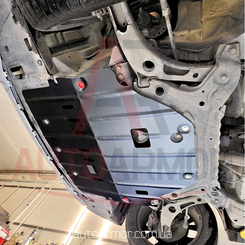Защита двигателя Mitsubishi Outlander III (2012+) Двигатель: кроме 3.0L, [защищает Радиатор, Двигатель, КПП] - ТИТАН (Є на складі, 2мм!)