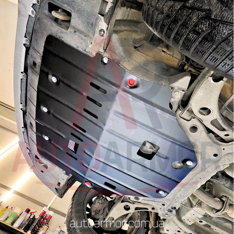 Защита двигателя Mitsubishi Outlander III (2012+) Двигатель: кроме 3.0L, [защищает Радиатор, Двигатель, КПП] - ТИТАН (Є на складі, 2мм!)