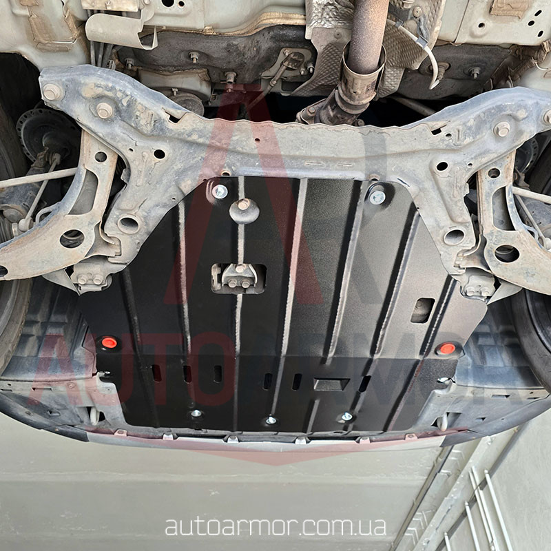 Защита двигателя Mitsubishi Outlander III (2012+) Двигатель: кроме 3.0L, [защищает Радиатор, Двигатель, КПП] - ТИТАН (Є на складі, 2мм!)