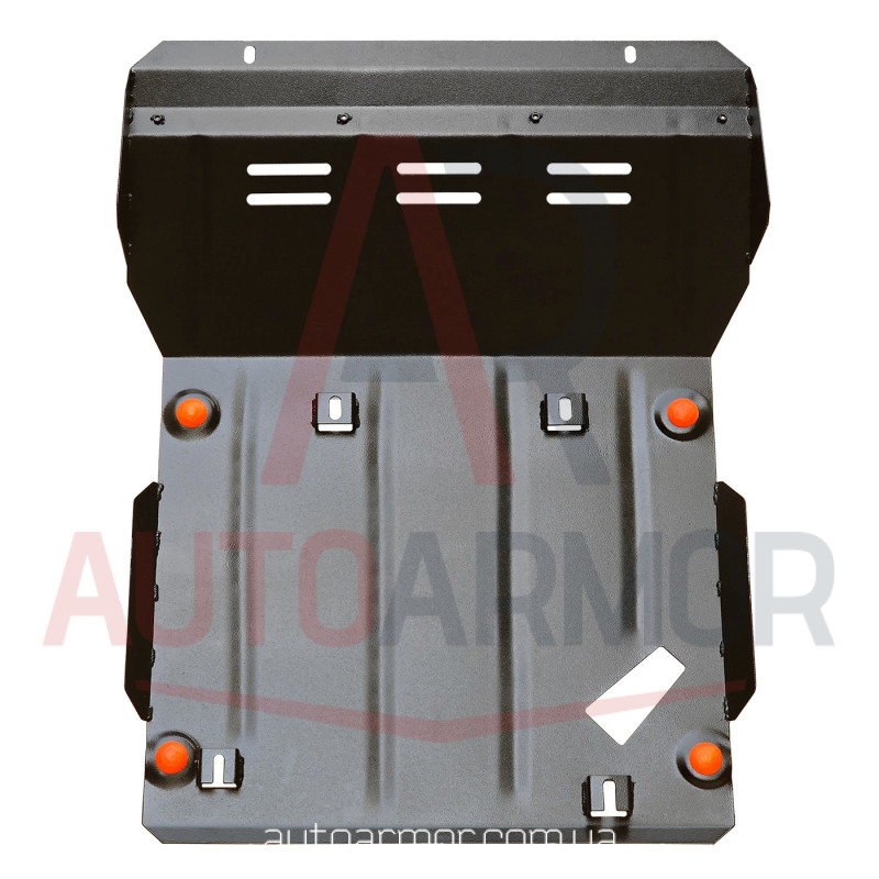 Защита двигателя Nissan Frontier D40 (2004-2021) Закладные, Двигатель: все, [защищает Радиатор, Двигатель, КПП] - ТИТАН (Є на складі, 2мм! 2.5мм!)