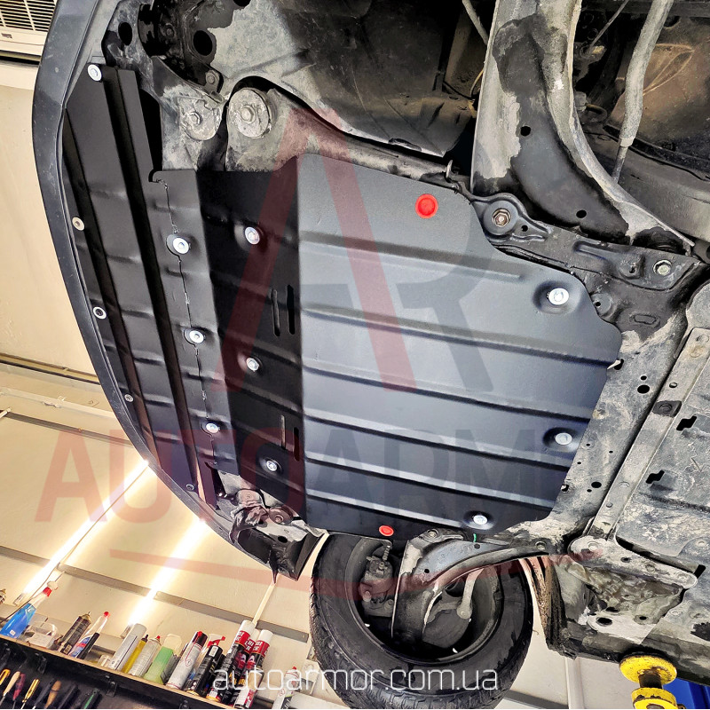 Защита двигателя Nissan Leaf I (2010-2017) Двигатель: все, [защищает Радиатор, Двигатель, КПП] - ТИТАН (Є на складі, 2мм!)