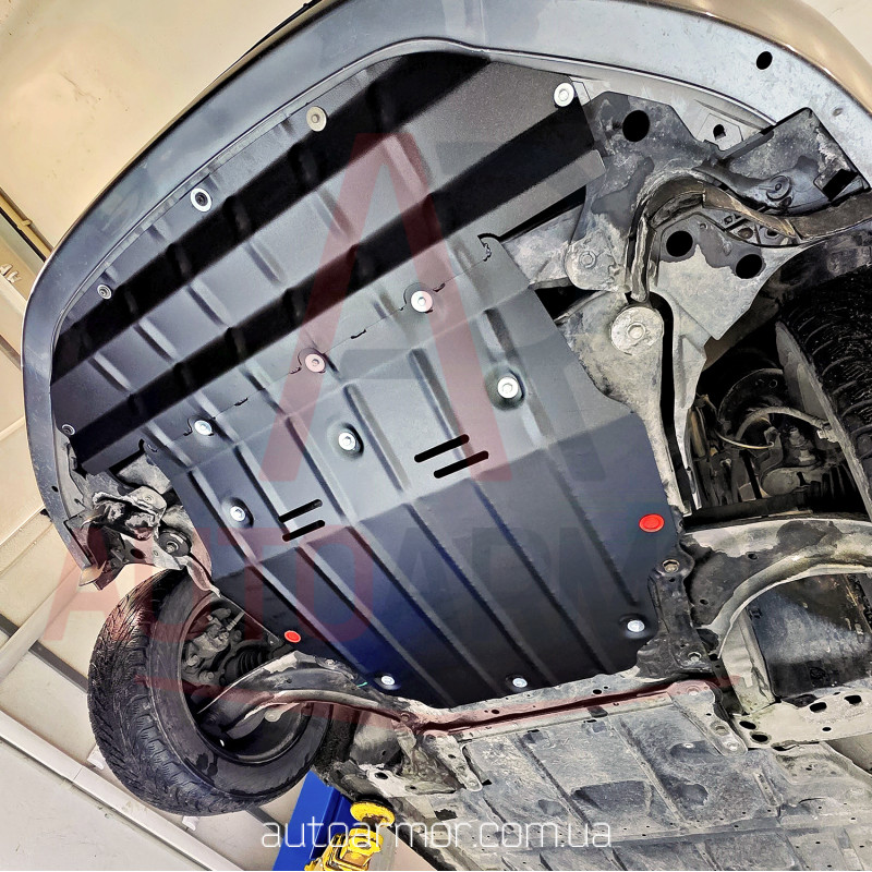 Защита двигателя Nissan Leaf I (2010-2017) Двигатель: все, [защищает Радиатор, Двигатель, КПП] - ТИТАН (Є на складі, 2мм!)