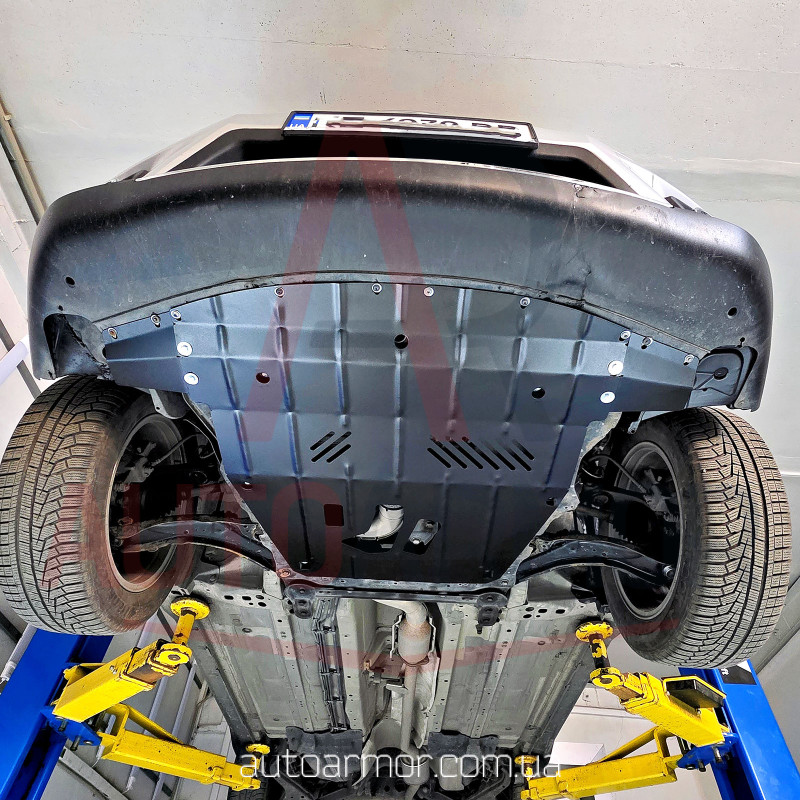 Захист двигуна Nissan Rogue II (2013-2020) Двигун: всі, [захищає Радіатор, Двигун, КПП] - ТИТАН  (Є на складі, 2мм!)