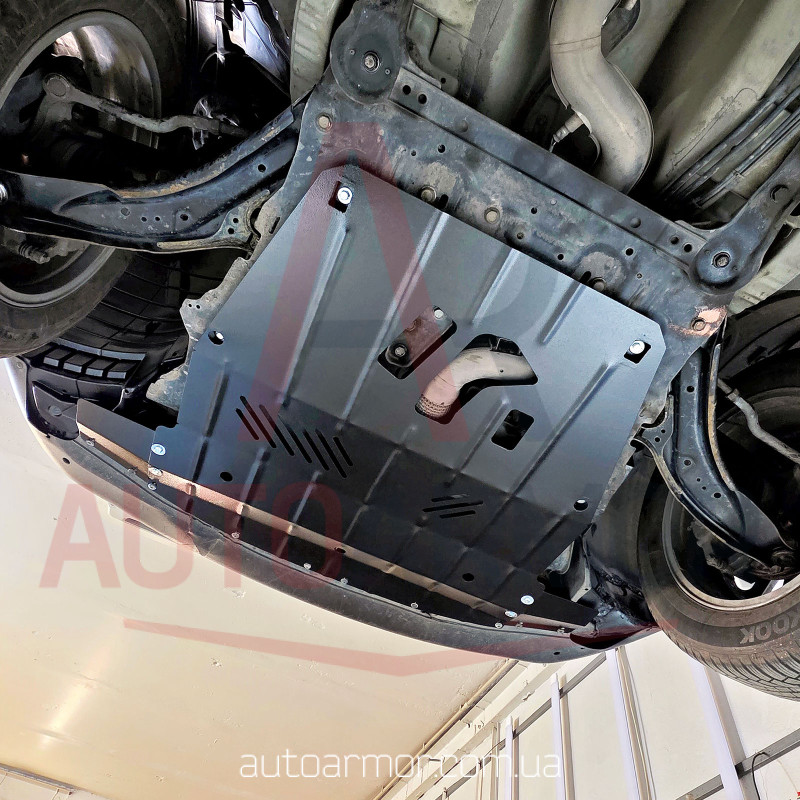 Захист двигуна Nissan Rogue II (2013-2020) Двигун: всі, [захищає Радіатор, Двигун, КПП] - ТИТАН  (Є на складі, 2мм!)