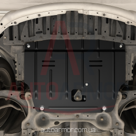Защита двигателя Nissan Versa Note E12 (2013-2019) Клепальные гайки, Двигатель: все, [защищает Двигатель и КПП] - ТИТАН