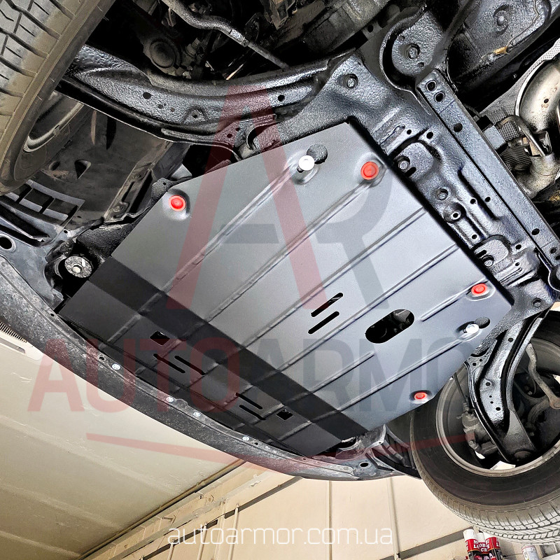 Захист двигуна Nissan X-Trail T32 (2014-2022) Закладні, Двигун: крім 2.5L, [захищає Радіатор, Двигун, КПП] - ТИТАН