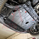 Захист двигуна Nissan X-Trail T32 (2014-2022) Закладні, Двигун: крім 2.5L, [захищає Радіатор, Двигун, КПП] - ТИТАН