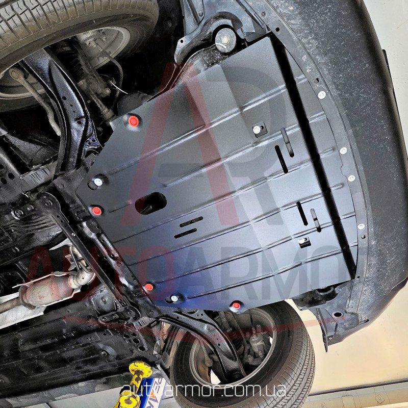 Захист двигуна Nissan X-Trail T32 (2014-2022) Закладні, Двигун: крім 2.5L, [захищає Радіатор, Двигун, КПП] - ТИТАН
