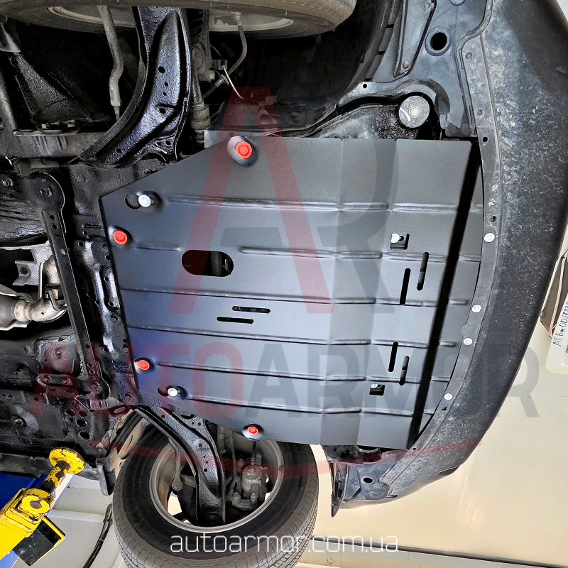 Захист двигуна Nissan X-Trail T32 (2014-2022) Закладні, Двигун: крім 2.5L, [захищає Радіатор, Двигун, КПП] - ТИТАН