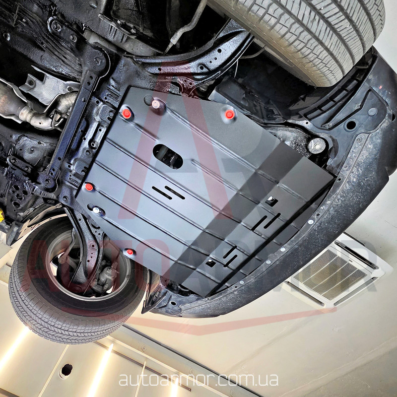 Захист двигуна Nissan X-Trail T32 (2014-2022) Закладні, Двигун: крім 2.5L, [захищає Радіатор, Двигун, КПП] - ТИТАН