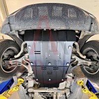 Захист двигуна Porsche Cayenne II (2010-2017) Двигун: всі, [захищає Двигун та КПП] - ТИТАН (Є на складі, 2мм!)