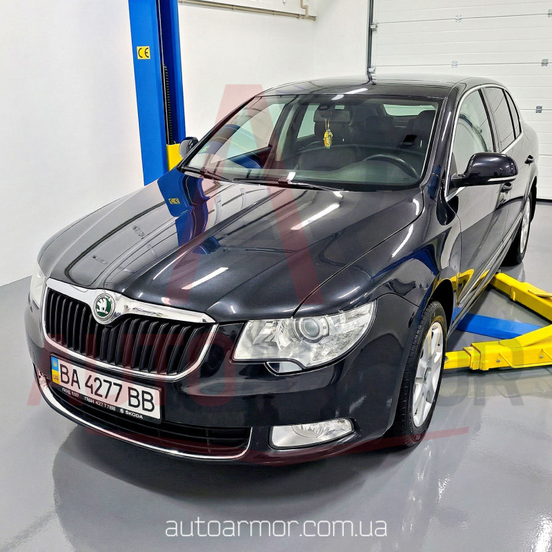Захист двигуна Skoda Superb II (2008-2015) Двигун: всі, [захищає Двигун та КПП] - ТИТАН (Є на складі, 2мм!)