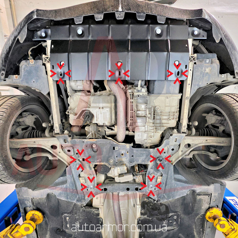 Защита двигателя Mercedes CLA (C117) (2013-2019) Двигатель: все, [защищает Радиатор, Двигатель, КПП] - ТИТАН