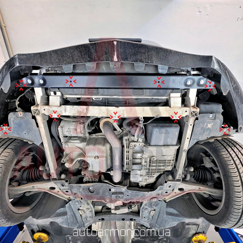 Защита двигателя Mercedes CLA (C117) (2013-2019) Двигатель: все, [защищает Радиатор, Двигатель, КПП] - ТИТАН