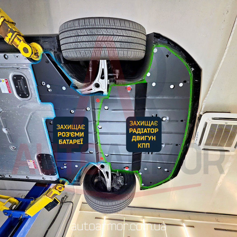 Захист двигуна Kia Niro II (SG2) (2021+) Electric Двигун: всі, [захищає Роз'єми Батареї] - ТИТАН