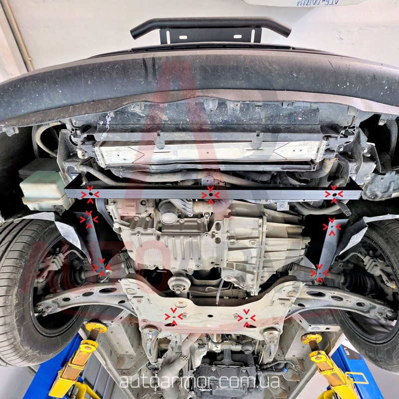 Защита двигателя Nissan NV300 (2014–2021) с боковыми крыльями. Двигатель: все версии, [защищает радиатор, двигатель, КПП] - ТИТАН (Є на складі, 2мм!)